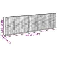 Produktbild för Gabionkorg med skydd 700x50x200 cm galvaniserat järn