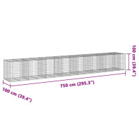 Produktbild för Gabionkorg med skydd 750x100x100 cm galvaniserat järn