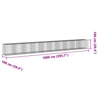 Produktbild för Gabionkorg med skydd 1000x100x100 cm galvaniserat järn