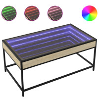 Produktbild för Soffbord med Infinity LEDs sonoma-ek 90x50x41 cm