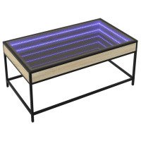 Produktbild för Soffbord med Infinity LEDs sonoma-ek 90x50x41 cm