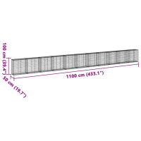 Produktbild för Gabionkorg med skydd 1100x50x100 cm galvaniserat järn