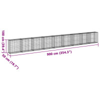 Produktbild för Gabionkorg med skydd 900x50x100 cm galvaniserat järn