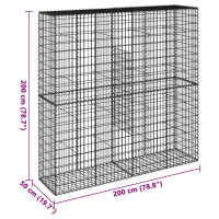 Produktbild för Gabionkorg med skydd 200x50x200 cm galvaniserat järn