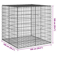 Produktbild för Gabionkorg med skydd 100x100x100 cm galvaniserat järn