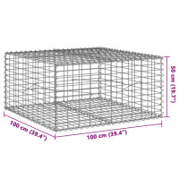 Produktbild för Gabionkorg med skydd 100x100x50 cm galvaniserat järn