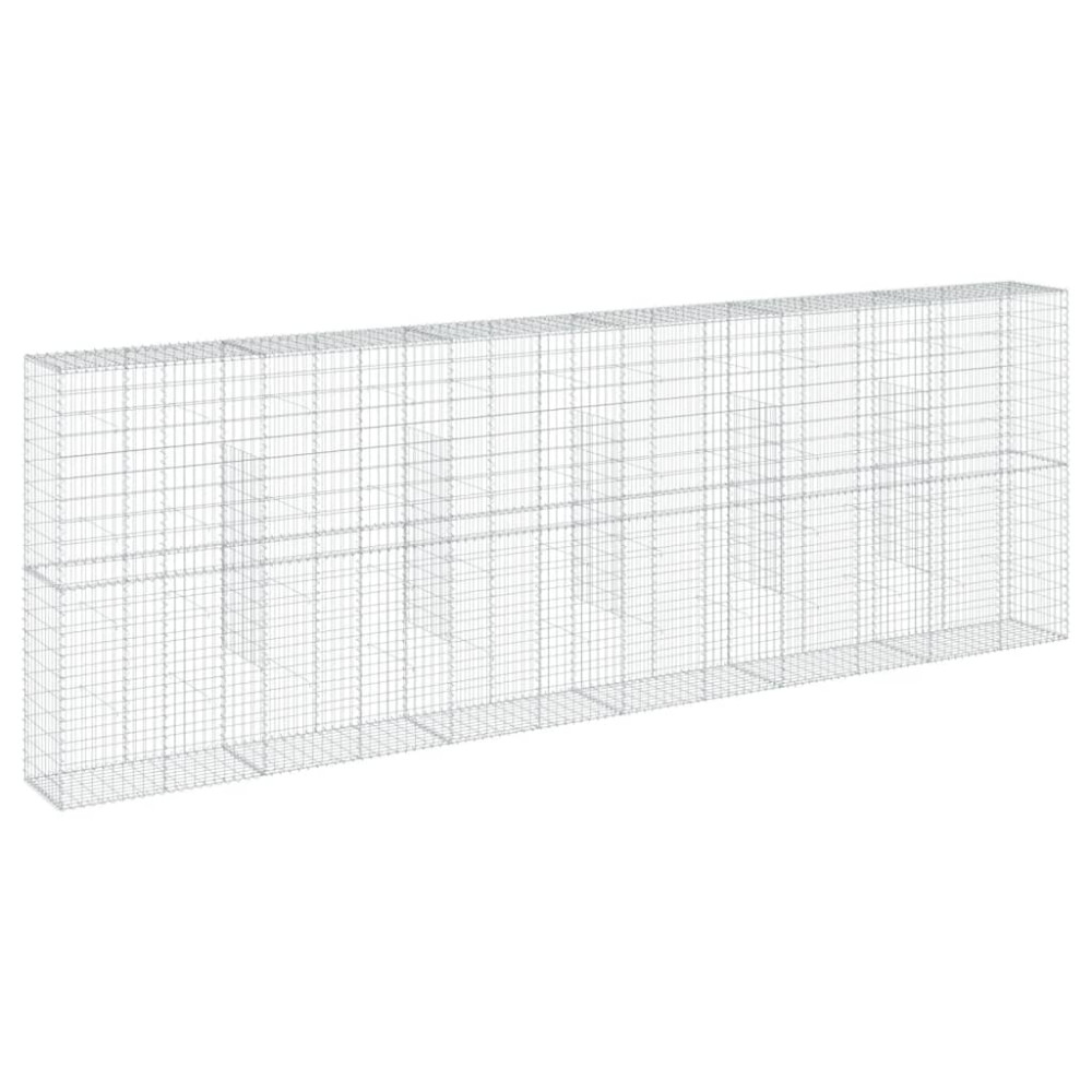 Produktbild för Gabionkorg med skydd 600x50x200 cm galvaniserat järn