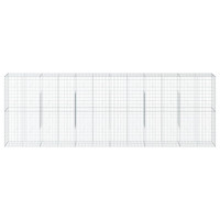Produktbild för Gabionkorg med skydd 600x50x200 cm galvaniserat järn
