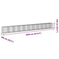 Produktbild för Gabionkorg med skydd 1050x100x100 cm galvaniserat järn