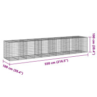 Produktbild för Gabionkorg med skydd 550x100x100 cm galvaniserat järn