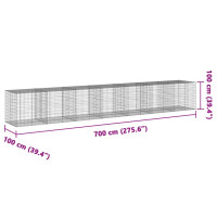 Produktbild för Gabionkorg med skydd 700x100x100 cm galvaniserat järn