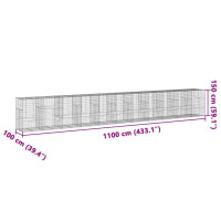 Produktbild för Gabionkorg med skydd 1100x100x150 cm galvaniserat järn