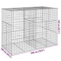 Produktbild för Gabionkorg med skydd 200x100x150 cm galvaniserat järn