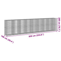 Produktbild för Gabionkorg med skydd 850x100x200 cm galvaniserat järn