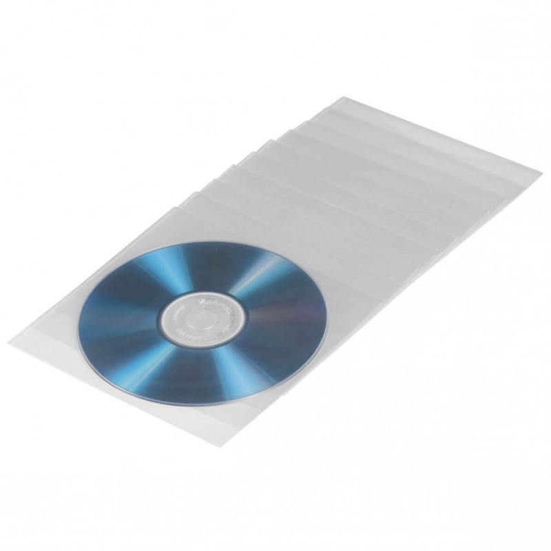 Produktbild för CD/DVD-ficka Transparent 50-pack