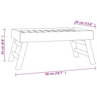 Produktbild för Hopfällbar bricka 55x35x25 cm massivt teakträ