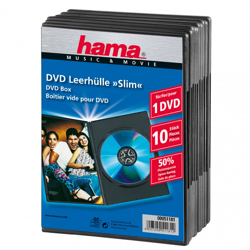 Produktbild för DVD-Box Slim Svart 10-pack