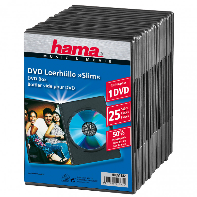 Produktbild för DVD-Box Slim Svart 25-pack