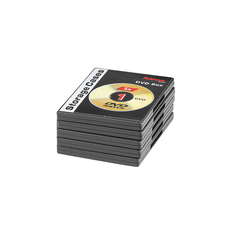 Produktbild för DVD-Box Svart 5-pack