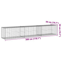 Produktbild för Gabionkorg med skydd 300x50x50 cm galvaniserat järn