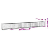 Produktbild för Gabionkorg med skydd 500x50x50 cm galvaniserat järn