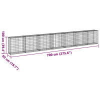 Produktbild för Gabionkorg med skydd 700x50x100 cm galvaniserat järn