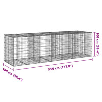 Produktbild för Gabionkorg med skydd 350x100x100 cm galvaniserat järn