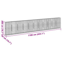 Produktbild för Gabionkorg med skydd 1100x50x200 cm galvaniserat järn