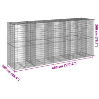 Produktbild för Gabionkorg med skydd 450x100x200 cm galvaniserat järn