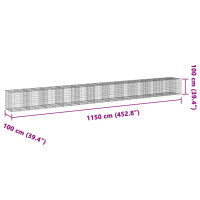 Produktbild för Gabionkorg med skydd 1150x100x100 cm galvaniserat järn