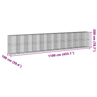 Produktbild för Gabionkorg med skydd 1100x100x200 cm galvaniserat järn