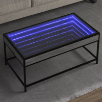 Produktbild för Soffbord med Infinity LEDs grå sonoma 90x50x41 cm