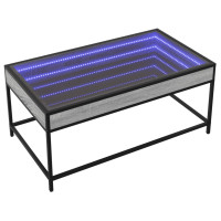 Produktbild för Soffbord med Infinity LEDs grå sonoma 90x50x41 cm