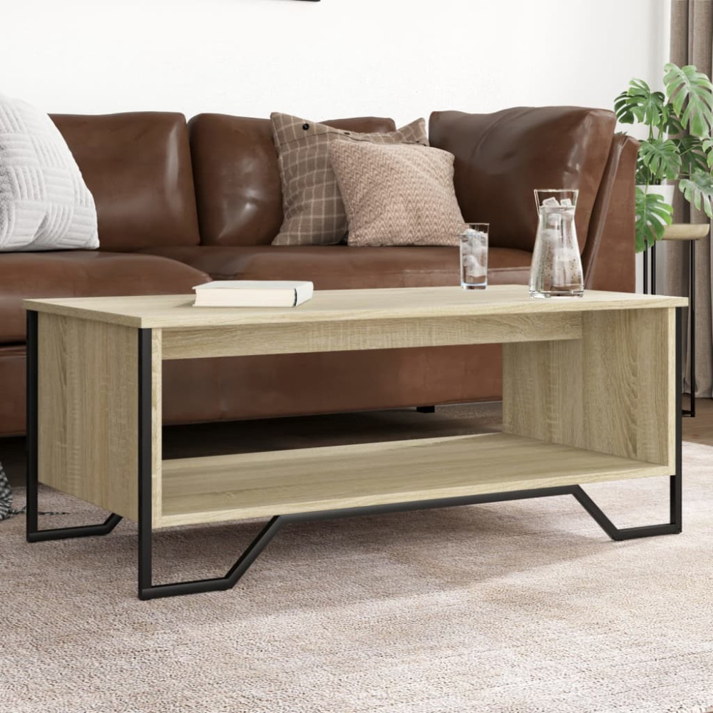 Produktbild för Soffbord sonoma-ek 100x51x40 cm konstruerat trä
