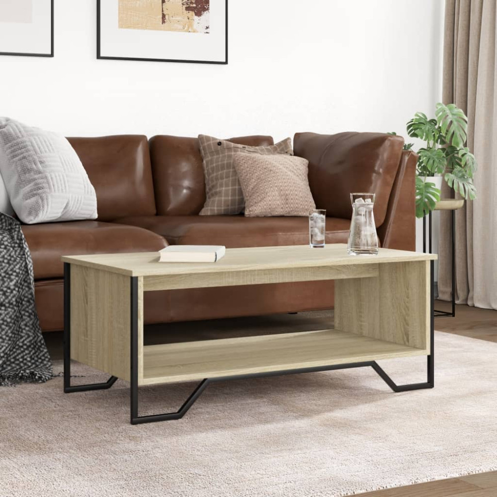 Produktbild för Soffbord sonoma-ek 100x51x40 cm konstruerat trä