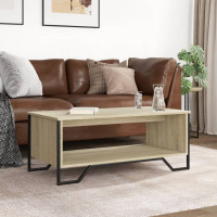 Produktbild för Soffbord sonoma-ek 100x51x40 cm konstruerat trä