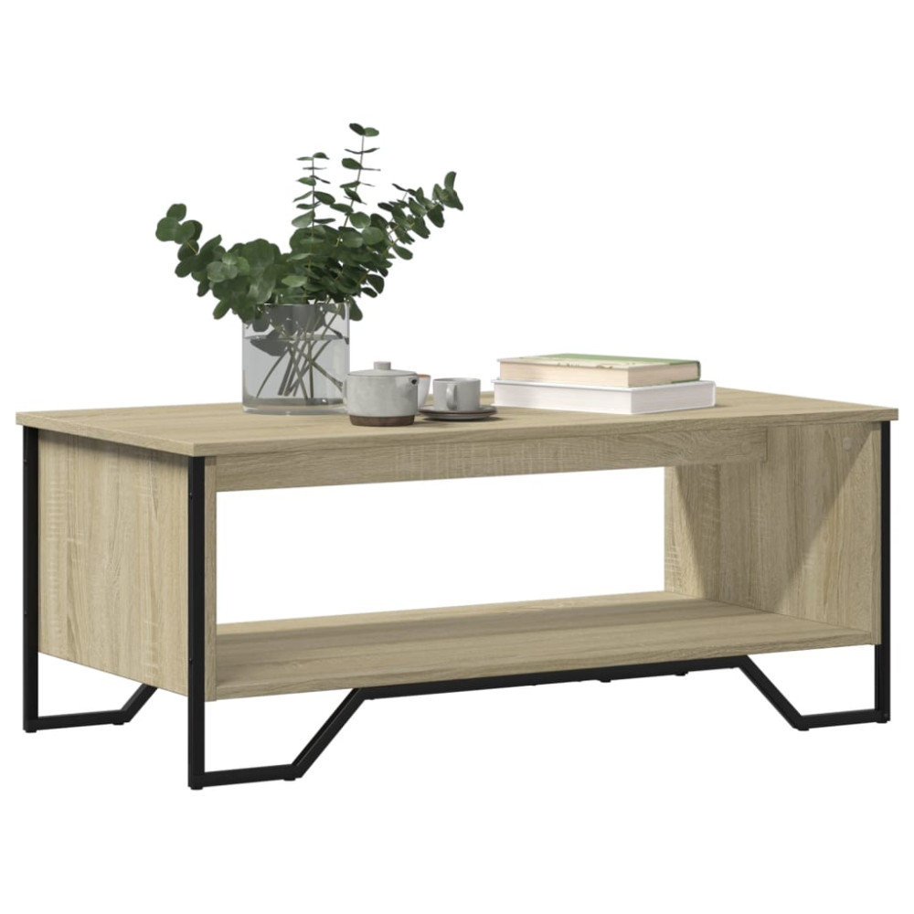 Produktbild för Soffbord sonoma-ek 100x51x40 cm konstruerat trä