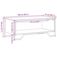 Produktbild för Soffbord grå sonoma 100x51x40 cm konstruerat trä