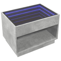 Produktbild för Soffbord med Infinity LEDs betonggrå 70x50x50 cm