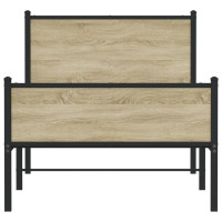 Produktbild för Sängram utan madrass metall sonoma-ek 107x203 cm