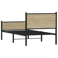 Produktbild för Sängram utan madrass metall sonoma-ek 107x203 cm
