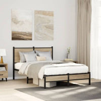 Produktbild för Sängram utan madrass metall sonoma-ek 120x200 cm