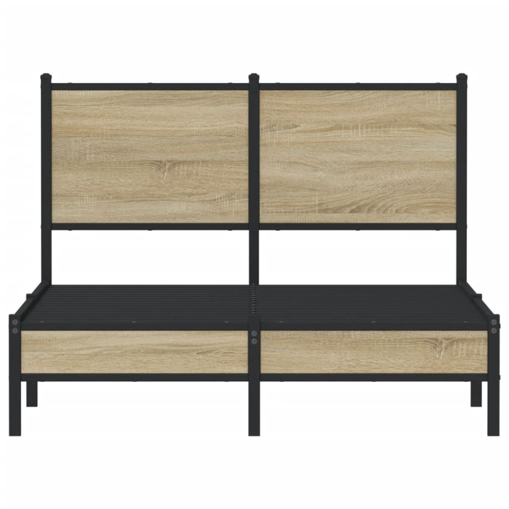 Produktbild för Sängram utan madrass metall sonoma-ek 120x200 cm