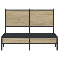 Produktbild för Sängram utan madrass metall sonoma-ek 120x200 cm