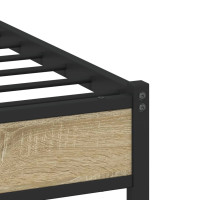 Produktbild för Sängram utan madrass metall sonoma-ek 120x200 cm