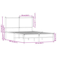Produktbild för Sängram utan madrass metall sonoma-ek 120x200 cm