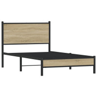 Produktbild för Sängram utan madrass metall sonoma-ek 107x203 cm