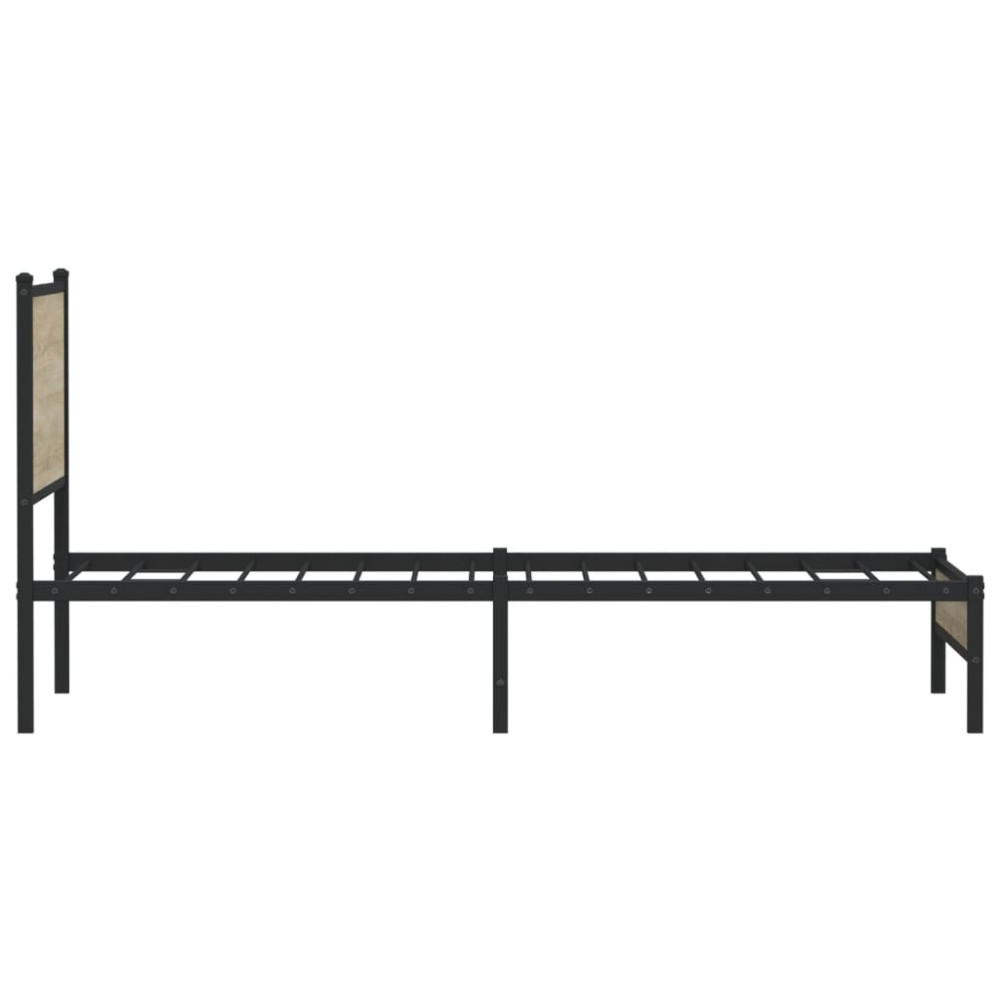 Produktbild för Sängram utan madrass metall sonoma-ek 107x203 cm
