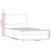 Produktbild för Sängram utan madrass metall sonoma-ek 107x203 cm