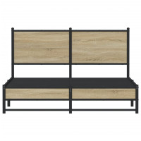 Produktbild för Sängram utan madrass metall sonoma-ek 137x190 cm